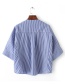 Fashion Blue Bird Shape Decorated Shirt
