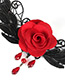 Vintage Red Rose Shape Decoratedlace Choker