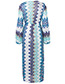 Fashion Blue Weave Pattern Decorated Dress