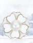 Elegant White Flower Shape Decorated Brooch