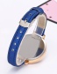Elegant Blue Pure Color Decorated Thin Strap Watch