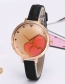 Elegant Brown Double Heart Shape Decorated Watch