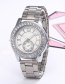 Fashion Silver Color Round Shape Diamond Decorated Watch