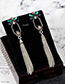 Fashion Silver Color+gray Tassel Decorated Earrings
