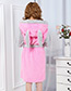 Fashion Pink Rabbite Shape Decorated Nightgown