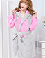 Fashion Pink+gray Mouse Ear Shape Decorated Nightgown