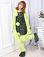 Fashion Green Pea Shape Decorated Nightgown