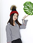 Fashion Black+red Ball Decorated Pom Adult Hat
