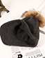 Fashion Black Ball Decorated Pom Adult Hat