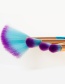 Fashion Sapphire Blue Sector Shape Decorated Makeup Brush (7 Pcs)