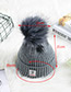 Fashion Dark Gray Ball Decorated Pom Adult Hat