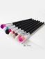 Fashion Pink+black Color Matching Decorated Makeup Brush
