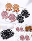 Fashion Pink Circular Ring Shape Decorated Earrings
