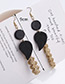 Fashion Black Leaf Shape Decorated Earrings