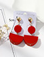 Fashion Brown Sector Shape Decorated Earrings