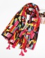 Vintage Multi-color Color Matching Decorated Dual-use Scarf