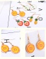 Personality Orange Tangerine Shape Decorated Long Earrings