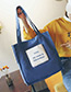Fashion Blue Letter Pattern Decorated Shoulder Bag