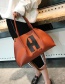 Fashion Brown Letter Pattern Decorated Shoulder Bag(2pcs)