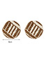 Fashion Brown+red Grid Pattern Decorated Earrings