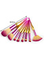 Fashion Yellow+pink Sector Shape Decorated Makeup Brush(8pcs)