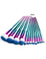 Fashion Blue+pink Round Shape Decorated Makeup Brush(12pcs)