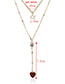 Fashion Dark Red Five-pointed Star Pendant Decorated Long Necklace