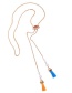 Fashion Gold Color Tassel Pendant Decorated Long Earrings