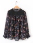 Trendy Multi-color Flower Pattern Decorated Long Sleeves Blouse