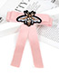 Trendy Pink Bee Decorated Bowknot Design Brooch