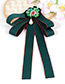 Trendy Green Flower Decorated Bowknot Design Brooch