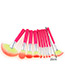 Fashion Plum Red Sector Shape Decorated Makeup Brush(10pcs)