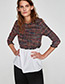Fashion Red+white Stripe Pattern Decorated Patchwork Blouse