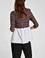 Fashion Red+white Stripe Pattern Decorated Patchwork Blouse