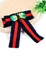 Fashion Red+green Insect Decorated Bowknot Shape Brooch