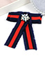 Fashion Red+navy Flower Decorated Bowknot Shape Brooch