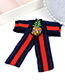 Fashion Red+orange Pineapple Decorated Bowknot Shape Brooch