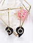 Fashion Black Round &leaf Shape Decorated Earrings