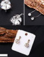 Elegant Silver Color Diamod Shape Decorated Earrings