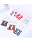 Fashion Gray Letter Pattern Decorated Earrings