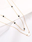 Fashion Silver Color Metal Round Shape Decorated Double-layer Necklace