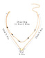 Fashion Gold Color Metal Round Shape Decorated Double-layer Necklace