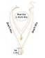Fashion Gold Color Hollow Out Leaf Shape Decorated Multilayer Necklace