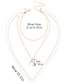 Fashion Silver Color Moon Shape Decorated Multilayer Necklace