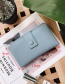 Fashion Blue Pure Color Decorated Wallet