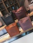 Fashion Brown Pure Color Decorated Bucket Bag