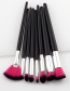 Fashion Black+plum-red Fan Shape Decorated Brushes (8pcs)