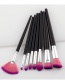 Fashion Pink+purple Fan Shape Decorated Brushes (8pcs)