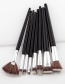 Fashion White+brown Fan Shape Decorated Brushes (8pcs)