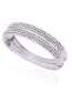 Elegant Silver Color Round Shape Diamond Decorated Double Layer Bracelet